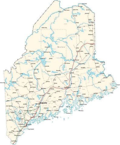 Maine State Map - Cut Out Style - Fit Together Series