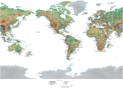Digital Miller World Terrain map in Adobe Illustrator vector format with Terrain MILLER-545328