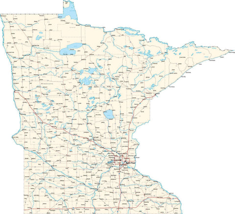 Minnesota State Map - Cut Out Style - Fit Together Series