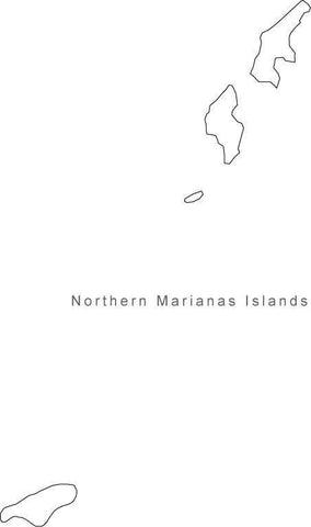 Digital Black & White Northern Marianas Islands map in Adobe Illustrator EPS vector format