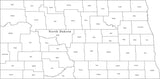 Digital ND Map with Counties - Black & White