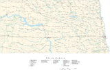 Detailed North Dakota Cut-Out Style Digital Map with County Boundaries, Cities, Highways, and more