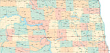 North Dakota State Map - Multi-Color Style - Fit Together Series