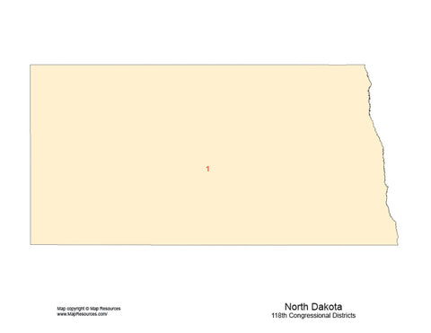 Digital North Dakota Map with 2022 Congressional Districts
