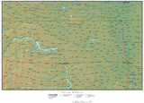 Digital North Dakota Terrain map in Adobe Illustrator vector format with Terrain ND-USA-942232