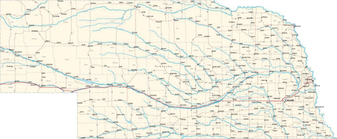 Nebraska State Map - Cut Out Style - Fit Together Series