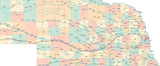 Nebraska State Map - Multi-Color Style - Fit Together Series