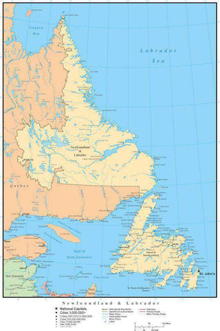 Newfoundland and Labrador Province Map
