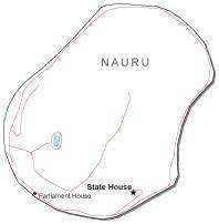 Nauru Black & White Map with Capital Major Cities and Roads