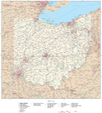 Detailed Ohio Digital Map with County Boundaries, Cities, Highways, and more