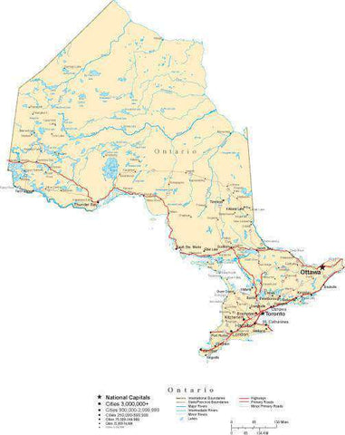 Ontario Province Map - Cut-Out Style