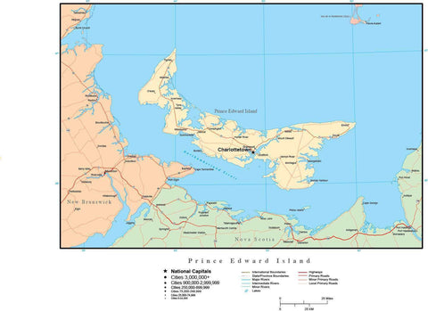 Prince Edward Island Province Map