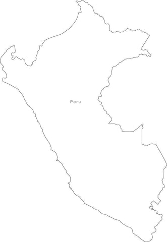 Digital Peru map in Adobe Illustrator EPS vector format