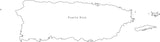 Digital Black & White Puerto Rico map in Adobe Illustrator EPS vector format