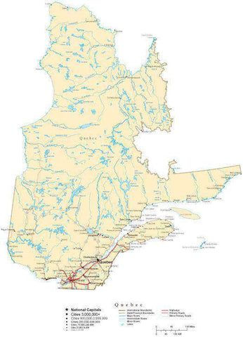 Quebec Province Map - Cut-Out Style