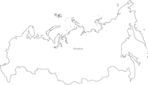 Digital Black & White Russia map in Adobe Illustrator EPS vector format