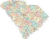 South Carolina State Map - Multi-Color Style - Fit Together Series