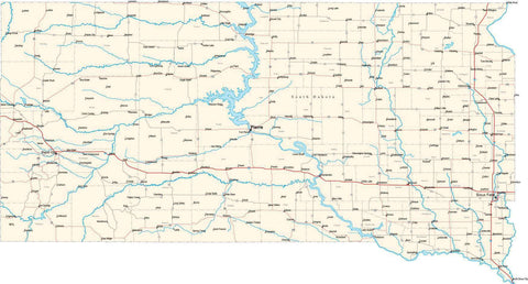 South Dakota State Map - Cut Out Style - Fit Together Series