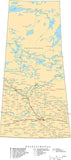 Saskatchewan Province Map - Cut-Out Style