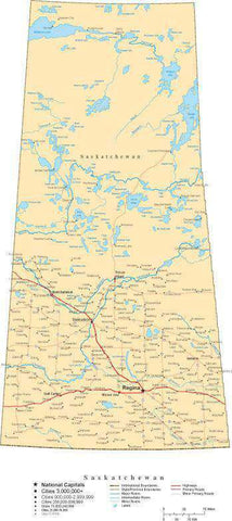 Saskatchewan Province Map - Cut-Out Style