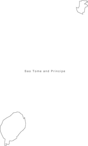 Digital Black & White Sao Tome & Principe map in Adobe Illustrator EPS vector format