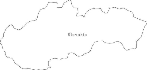 Digital Black & White Slovakia map in Adobe Illustrator EPS vector format