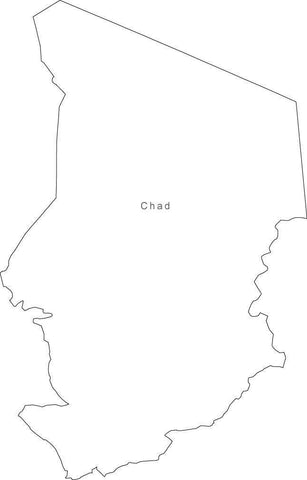 Digital Chad map in Adobe Illustrator EPS vector format