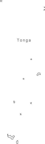 Digital Black & White Tonga map in Adobe Illustrator EPS vector format