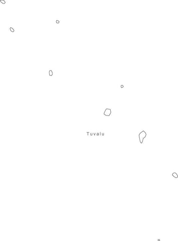 Digital Black & White Tuvalu map in Adobe Illustrator EPS vector format