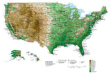 USA Map  Rectangular Projection with Contour Background