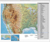 Digital Page Size USA Map with Land and Ocean Floor Terrain