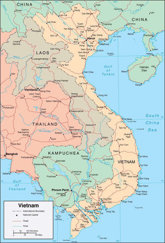 Digital Vietnam map in Adobe Illustrator vector format