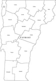 Digital VT Map with Counties - Black & White