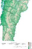 Vermont Map  with Contour Background - Cut Out Style