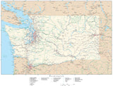 Detailed Washington Digital Map with County Boundaries, Cities, Highways, and more