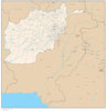 Afghanistan with Provinces & Districts Map - 22 inches by 24 inches