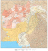 High Detail Afghanistan & Pakistan with Provinces Map - 22 inches by 24 inches