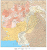 High Detail Afghanistan & Pakistan with Provinces & Districts Map - 22 inches by 24 inches