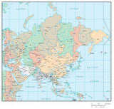 Asia Map with Time Zones
