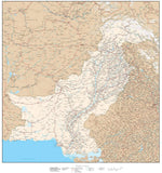 High Detail Pakistan Map - 22 x 24 inches