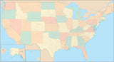 Poster Size USA Map with Counties - Rectangular Projection