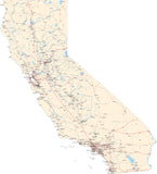 California State Map - Cut Out Style - Fit Together Series