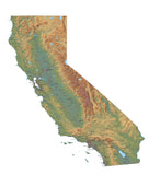 California Map - Cut Out Style - Fit Together Series Plus Terrain