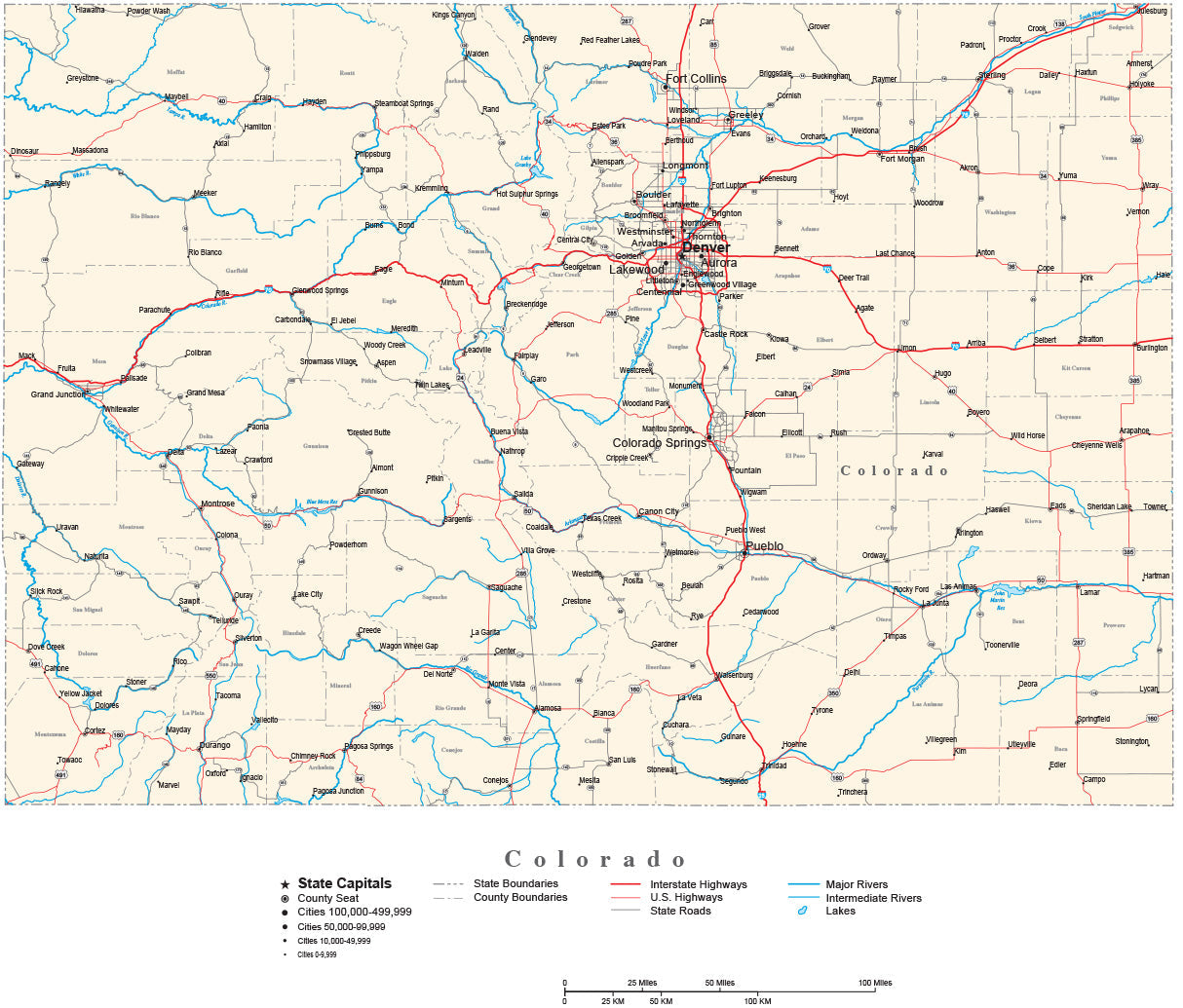 Colorado Map Cities Towns
