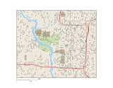 Indianapolis IN Map - City Center - 12 square miles - with Local Streets