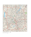 Indianapolis IN Map - Metro Area - 309 square miles - with Major Roads