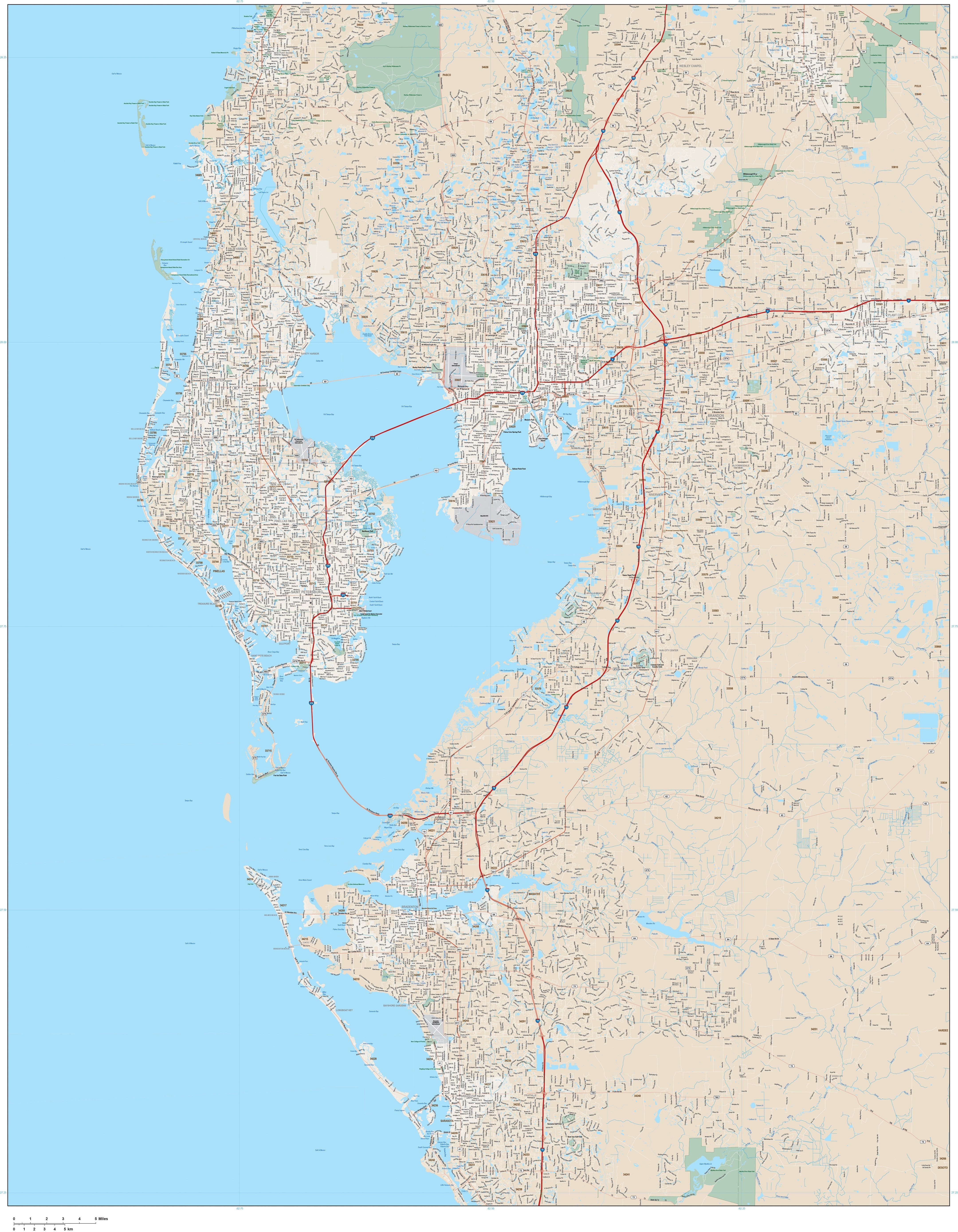 Tnpi Map Large Detailed Map Of Tampa