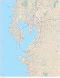 Tampa FL Map - Metro Area with Highways and Local Streets