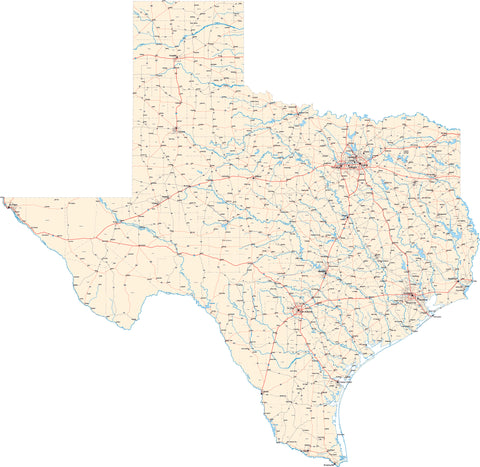 Texas State Map - Cut Out Style - Fit Together Series