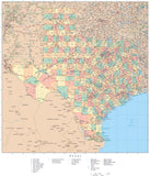 Detailed Texas Digital Map with Counties, Cities, Highways, Railroads, Airports, National Parks and more